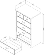 South Shore Versa Collection 5-Drawer Dresser, Gray Maple with Antique Handles