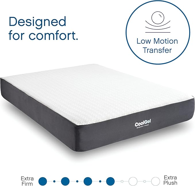 Cool Gel 10 Inch Twin Size Mattresses Memory Foam Medium Firm, Twin Memory Foam Mattress Cooling, Made in the USA, 10" Depth with Pressure Relief, CertiPUR-US Certified No Fiberglass, CoolGel Bed