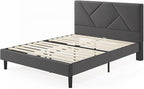 ZINUS Judy Upholstered Platform Bed Frame, Mattress Foundation, Wood Slat Support, No Box Spring Needed, Eco Friendly WonderBox (TM), Easy Assembly, Dark Grey, Full