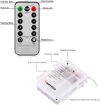 WERTIOO Battery Operated String Lights 33ft 100 LEDs Globe Christmas Lights with Remote Control for Outdoor/Indoor Bedroom,Garden,Christmas Tree[8 Modes,Timer ] (White)
