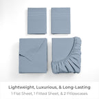 Mellanni King Sheets Set - 4 PC Iconic Collection Bedding - Hotel Luxury, Extra Soft, Cooling Bed Sheets - Wrinkle, Fade, Stain Resistant (King, Blue Hydrangea)