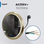 Fab Glass and Mirror 28" Round LED Bathroom Wall Piece with Touch Dimming, Anti-Fog Feature, 3 Color Temperature Options, Circular Framed Lighting in Gold