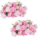 NUPTIO Flower Ball Arrangement Bouquet - 2 Pcs 14.2 inch Diameter Pink Fake Flowers Roses Balls for Centerpieces Tables - Artificial Rose Arrangements for Wedding Centerpiece Table Decorations