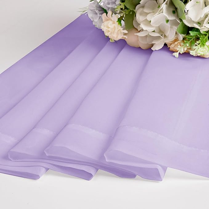 OWENIE Light Purple Sheer Curtains 90 Inches Long 2 Panels Set for Living Room Bedroom, Light Filtering Rod Pocket Clear Sheer Curtain 2Pcs, Each 42" W x 90" L,Lavender