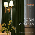 Lazzzy Velvet Blackout Curtains Thermal Insulated Room Window Drapes Super Soft Luxury Curtains for Living Room Bedroom Rod Pocket 2 Panels, Moss, 52" W x 72" L