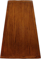 Leick Home Slate End Table, Solid Wood, Narrow Wedge Shape, Slate Tile Insets, Bottom Display Shelf, Easy-Assembly, Rustic Oak, 23.5 in. L x 17 in. W x 24 in. H, 10056