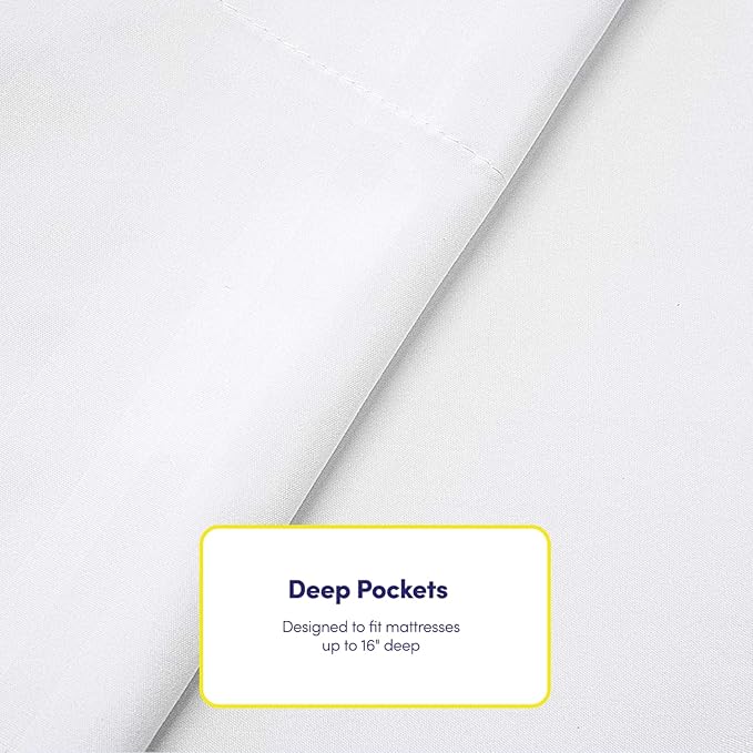 Dobby Stripe Queen Sheets - 6 Piece 1500 Supreme Collection Fine Brushed Microfiber Deep Pocket Queen Sheet Set Bedding - 2 Extra Pillow Cases, Great Value, Queen, Dobby White
