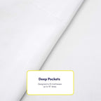 Dobby Stripe Queen Sheets - 6 Piece 1500 Supreme Collection Fine Brushed Microfiber Deep Pocket Queen Sheet Set Bedding - 2 Extra Pillow Cases, Great Value, Queen, Dobby White