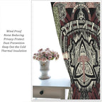 Viking Curtains Nordic Mythology Rune Weapon Antique Viking Pirate Crow Art Pattern Printed Curtains Bedroom Living Room Decoration Blackout Curtains W63 * L72 Inch