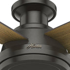Hunter Fan Company 59249 Dempsey 52 inch Ceiling Fan with Light and Remote, Low Profile Indoor, Noble Bronze Finish