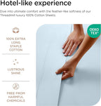 Threadmill Luxury 800 Thread Count Queen 100% Cotton Sheets - Light Blue Sateen Weave Bed-Sheets, Better Than Egyptian Cotton,4 Pc Solid Soft Bedding Set, Fits 16" Deep Pocket