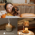 Candle Warmer Lamp with Timer: Gold Candle Warming Lamp Height Adjustable Wax Melt Warmer Dimmable Modern New Home Bedroom Decor Housewarming Gift for Women