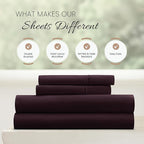 Linen Market Double-Brushed Microfiber Full Sheet Set 4 Piece – Oeko-TEX Certified Ultra Soft & Wrinkle-Free - 16" Deep Pocket Sheets - Easy Care Full Size - Purple