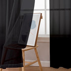 Aiyufeng 108 Inch Black Sheer Window Curtains for Farmhouse, Rod Pocket Voile Window Treatment Vertical Panels for Study Room/Bedroom/Living Room, Black, W59 x L108, 2 Panels