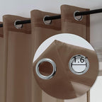 DUALIFE Chocoalate Brown Sheer Curtains 108 Inches Long Voile Panels Drapes Grommet Curtain Sheers for Living Room Transparent Bedroom Light Filtering Window Treatments 2 Panels 52x108 Inch Dark Brown