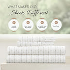 Linen Market Double-Brushed Patterned Microfiber California King Sheet Set 4 Piece – Oeko-TEX Certified Ultra Soft & Wrinkle-Free - 16" Deep Pocket Sheets Easy Care Cal-King Size - Beaded Arrows Gray