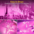 btfarm 12 Pack Fairy Lights Battery Operated [3 Modes], 7ft 20 Led Pink Twinkle String Lights Waterproof, Bulk Small Mini Christmas Valentine's Day Light for Mason Jars Vases Wedding Table