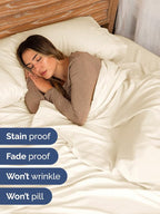 Extra Deep Cal King Sheet Set - 6 Piece Breathable and Cooling Sheets - Hotel Luxury Bed Sheets Set - Easy Fit - Soft, Wrinkle Free and Comfy Sheets Set - Off White Sheet Set with Extra Deep Pockets