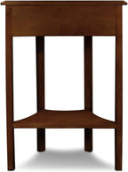 Seneca Solid Wood Demilune Console Table with Shelf and Drawer, Pecan, Perfect for Entryways, Hallways, and Stair Landings – Leick Home, 9030