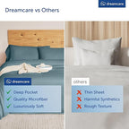 DREAMCARE Queen Sheet Set – 4 pcs Cooling Sheets – up to 21” Extra Deep Pocket Queen Sheets – Hotel Luxury – Superior Softness 100% Microfiber with Side Pocket - Mineral Blue
