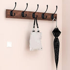 IBosins 10 Pack Heavy Duty Dual Coat Hooks Wall Mounted with 40 Screws Retro Double Hooks Utility Black No Rust Hooks for Coat, Scarf, Bag, Towel, Key, Cap, Cup, Hat (Black)