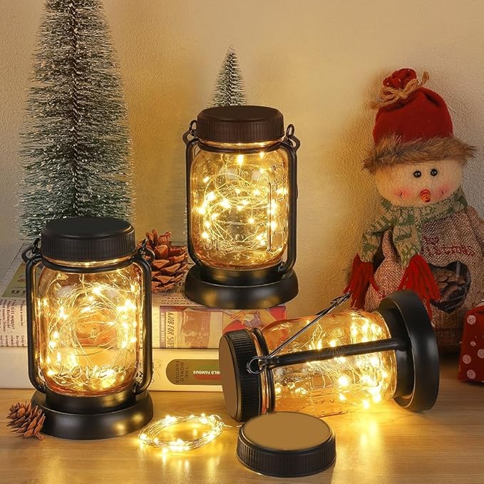 GDEALER 2 Pack Fairy Lights 20 Ft 60 Led Battery Operated Christmas Lights with Remote Waterproof Silver Wire Twinkle Lights 8 Modes Fairy String Lights for Party Bedroom Decorations- Warm White