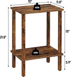 TUTOTAK End Table, Side Table, Nightstand, 2-Tier Storage Shelf, Sofa Side Table for Small Space, Living Room, Bed Room, Brown TB01BB034C