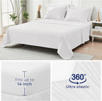 HYMOKEGE White Twin XL Comforter Set Seersucker 5 Pieces, All Season Luxury Bed in a Bag for Bedroom, Bedding Set with Comforter, Sheets, Pillowcase & Sham