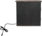 Signature Design by Ashley Tyler Creek Rustic Chair Side End Table with Pull-Out Tray & USB Ports, Brown