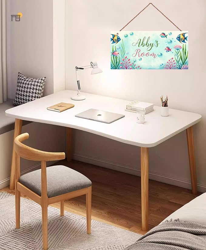 Personalized Vintage Fish Art Décor For Kids Room Custom Name Door Wall Decor, Ocean Theme Nursery Art Plate For Boys Bedroom Home Club Cabin Garage Bar