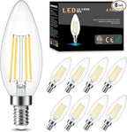 Cotanic Dimmable E12 LED Candelabra Bulb 4000K Daylight, Ceiling Fan Light Bulbs Small Base,60W Equivalent,Type B Bulb for Chandelier,Vintage B11 LED Candle Shape with Clear Glass,600LM,8 Pack