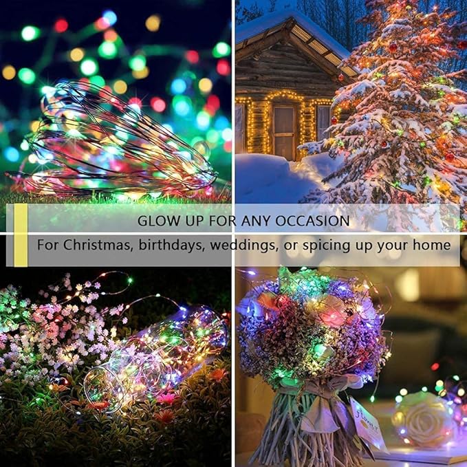 Sanniu Led Fairy Lights Battery Operated, 6 Packs Mini Battery Powered Copper Wire Starry String Lights for Christmas,Bedroom,Wedding,Parties,Patio,Indoor,Home Decoration (5m/16ft Multicolor)