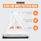 MEKKAPRO Extra-Large King Mosquito Bed Net, Made for King Queen and Twin, Bed Mosquito Netting | Bed Canopy Curtains, White Mosquito Netting