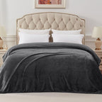 Exclusivo Mezcla Fleece Blanket King Size for Bed, Super Soft and Warm, All Season Use, Cozy, Plush, Lightweight, 90x104 Inches, Dark Grey
