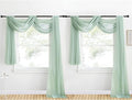 NICETOWN Voile Sheer Scarf Valances for Windows, 216" Extra Long Window Dressings for Anniversary/Wedding Design, Sage Green, 60" Wide, 2 Pieces
