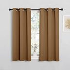 NICETOWN Sleek Blackout Curtains 84 inches Length for Windows, Noise Reducing and Block Draft Panels for Door Doorway Laundry Office Luxury Decor Theme (2 Panels, Gold Brown, W34 x L84 -Inch)