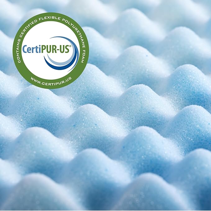 ZINUS 1.5 Inch Swirl Gel Cooling Memory Foam Mattress Topper, Smaller, More Convenient WonderBox Packaging, Cooling, Airflow Design, CertiPUR-US Certified, Queen