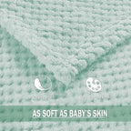 Exclusivo Mezcla Fleece Bed Blanket King Size, Super Soft and Warm Blankets for Couch, Sofa and Bed Waffle Textured, Cozy, Fuzzy and Lightweight (Mint Green, 90x104 Inches)