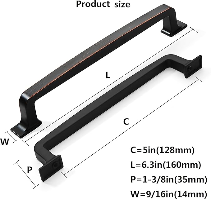 khtumeware 10 Pack 5 Inch Cabinet Handles - Oil Rubbed Bronze Cabinet Pulls and Drawer Handles for Cupboards