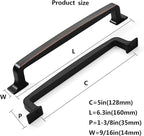 khtumeware 10 Pack 5 Inch Cabinet Handles - Oil Rubbed Bronze Cabinet Pulls and Drawer Handles for Cupboards