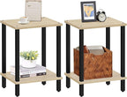 TUTOTAK End Table, Set of 2, Side Table, Nightstand, 2-Tier Storage Shelf, Sofa Table for Small Space, Living Room, Bed Room TB01BO035
