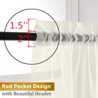 Aiyufneg Ivory Sheer Valance for Window Curtains 24 Inch Length, Light Filtering Kitchen Valances, Small Voile Sheer Curtains for Living Room/Bathroom/Basement, Dual Rod Pocket, 2PCS, 40W x 24L Inch