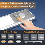 Under Cabinet Lights,76 LED Operated Motion Sensor Light Indoor,1500mAh USB Rechargeable Closet Lights, 2 Pack Magnetic Dimmable Closet Lights，Wireless Under Counter Lights for Kitchen, Stairs