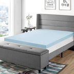 Best Price Mattress 4 Inch Ventilated Memory Foam Mattress Topper, Cooling Gel Infusion, CertiPUR-US Certified, Dorm Essentials, Cal King