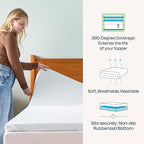 Linenspa 2 Inch Gel Infused Memory Foam Mattress Topper with Removable Cover – Ventilated and Breathable – Washable Cover - Twin