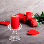 Glass Candle Holders for Pillar Candle or 3/4 inch Taper Candle, Unity Candle Holder Set of 3 for Wedding Ceremony Set, Candlestick Holder for Table or Home Decoration