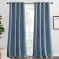 NICETOWN Smoky Blue Blackout Curtains 102 inches Length for Living Room, 2 Panels, 55" Wide, Thermal Insulated Long Drapes for Large Window