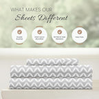 Linen Market Double-Brushed Patterned Microfiber Twin Sheet Set 3 Piece – Oeko-TEX Certified Ultra Soft & Wrinkle-Free - 16" Deep Pocket Sheets - Easy Care Twin Size - Puffed Chevron Light Gray