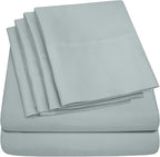 Sweet Home Collection 6 Piece Bed Sheet Set, Twin, Slate