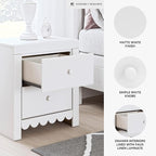 Signature Design by Ashley Mollviney Minimalist 2 Drawer Nightstand with USB Ports, 24.25" Tall, White